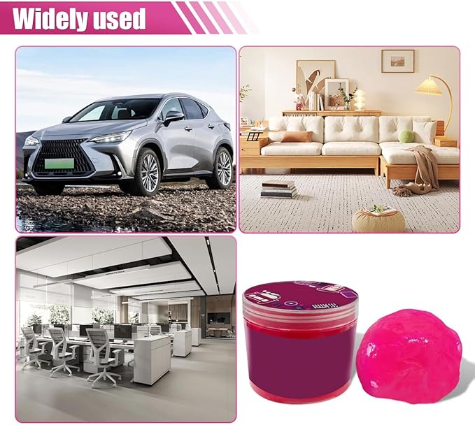 Craedli 2PCS Car Cleaning Gel, Reusable Air Vent Cleaning Putty, Car Interior Cleaner Slime Auto Detailing Tool for Cup Holder & Keyboard, Universal Crevice Dust Remover for Men, Women Present(160g)
