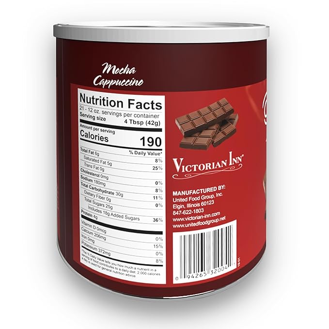 Victorian Inn Instant Cappuccino - Mocha Flavor - Rich & Velvety Coffee Mix - Perfect Hot, Cold, or Blended - Ideal as Coffee Creamer - 2 Pound (Pack of 6)