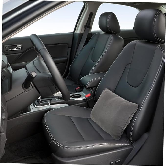 Ergonomic Car Seat Cushion Lumbar Pillow for Driving Seat Back Support Pp Cotton Lumbar Pillow Grey