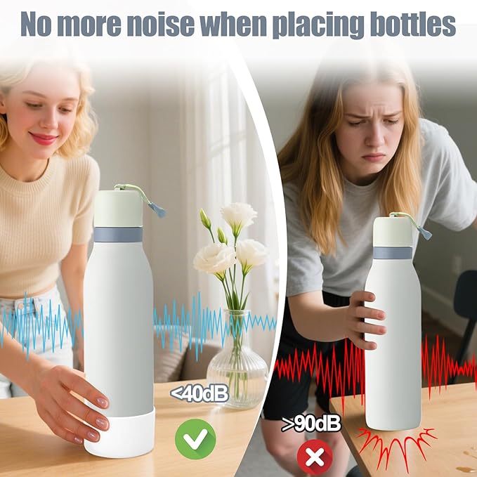 Mity rain 2PCS Silicone Boot for Owala FreeSip Twist Water Bottle, Anti-Slip, Noise-Reducing,Prevents Scratches(24 oz White)