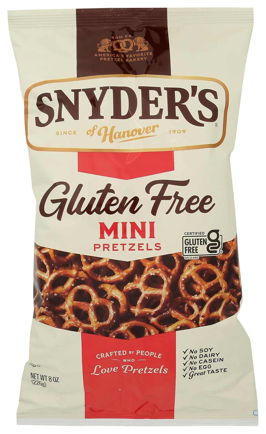 Snyder's of Hanover Gluten Free Snaps Pretzels, 8 Oz Bag