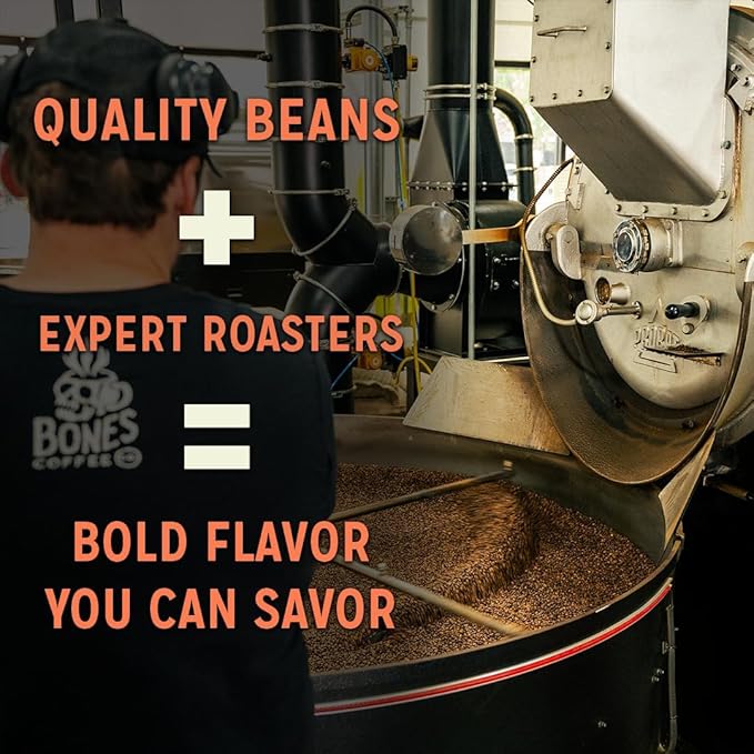 Bones Coffee Company Coco Crush, Coconut Macaron Flavored Coffee, Medium Roast Low Acid Arabica Beans Compatible with Auto drip and French Press Coffee Maker, 12 Oz Whole Bean