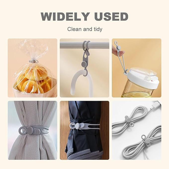 Data Cable Organizer, 2026 Upgrade Silicone Headphone Organizer, Silicone Cable Ties Reusable Cable Management Organizer Multipurpose Elastic Cord Organizer for Bundling and Fastening Cable (30Pcs)