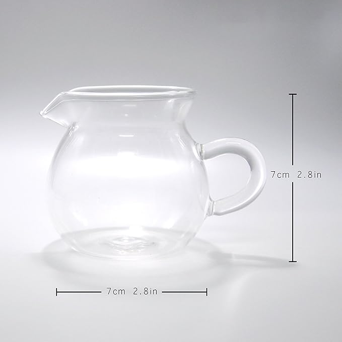 ELITEA Clear Glass Milk Tea Serving Pitcher Cream Pitcher Creamer Mug 200ml / 7 fl.oz for Tea Coffee