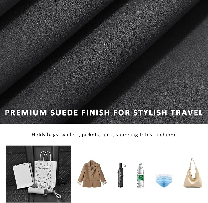 Sun Walker 2 PCS Car Seat Headrest Hooks, Auto Back Seat Purse Hook Bag Organizer with American Flag, Vehicle Double Metal Hooks Storage Hanging Holder for Handbags Coats Phones (Brown)