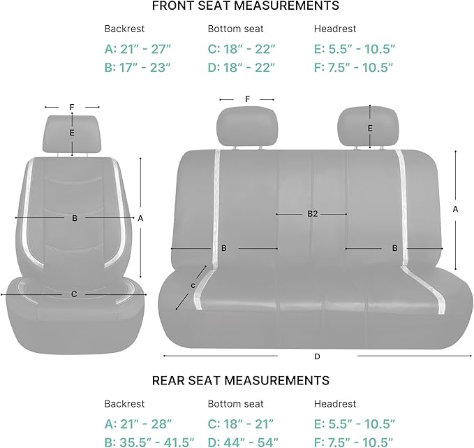 FH Group Full Set Faux Leather Car Seat Covers - Universal Fit, Low Back Front Seat Covers, Airbag Compatible, Split Bench Rear Seat Cover for SUV, Sedan Black