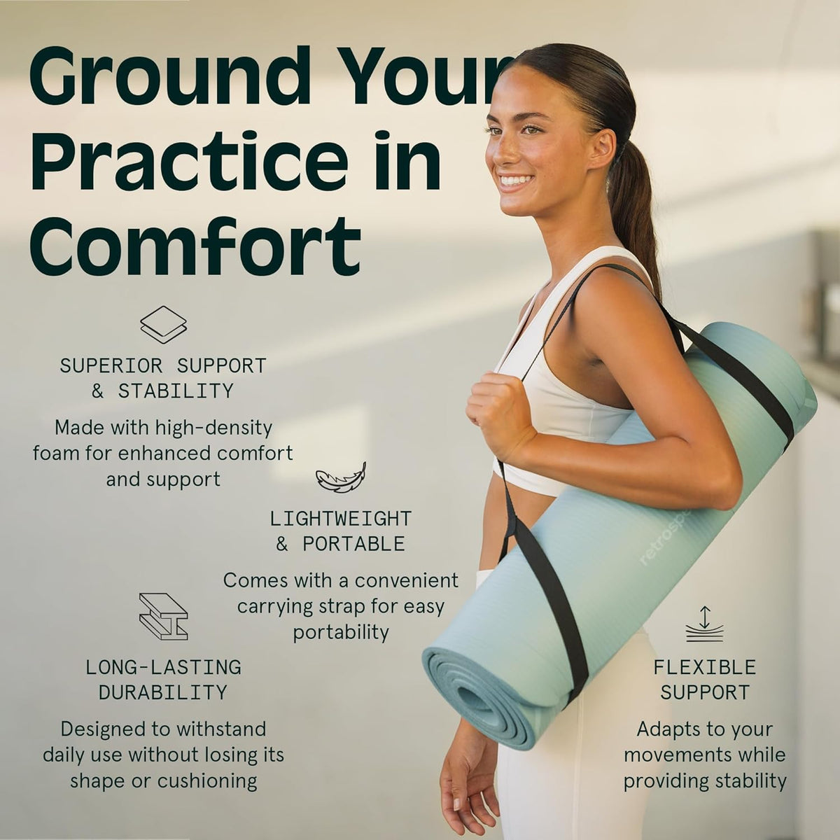 Retrospec Solana 1 inch Yoga Mat