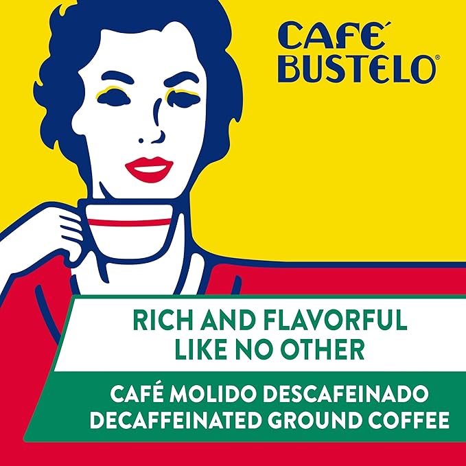 Café Bustelo, Decaffeinated Espresso Ground Coffee, 10 Oz. Can, 12 Count Case