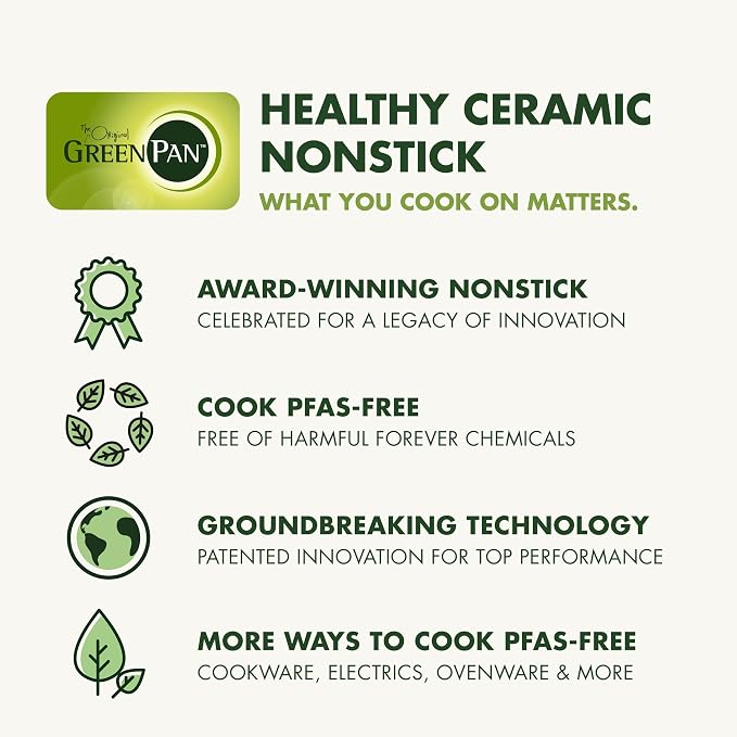GreenPan 12 Piece Nonstick Swift Cookware Set, Ceramic PFAS-Free Pots & Pans with Lids, Dishwasher & Oven/Broiler Safe to 600F, Kitchen Cooking Set, Sauce, Saute, Stock, Frying Pans, Gray