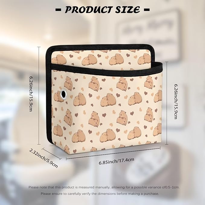 Cute Capybara Car Side Pocket Organizer, Auto Front Rear Seat Storage Bag for Cell Phone Sunglasses Coins, Document Holder Tray Pouch for Vehicle Seat, Women Men Car Accessories