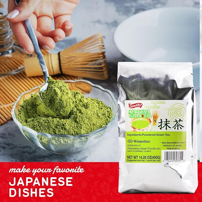 SHIRAKIKU Matcha Green Tea Powder | Authentic Japanese Matcha for Traditional Teas | Prefect for Asain Lattes, Smoothies, Baked Goods | 14.28 OZ Pack of 1