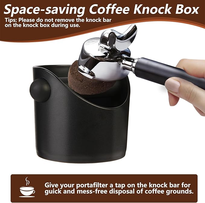 Espresso Accessories,6 PCS Espresso Machine Accessories Kit,Coffee Tamper Tools Set with Espresso Tamper,Coffee Tamping Mat,WDT Distribution Tool,Knock Box,Dosing Funnel and Puck Screen(58mm)
