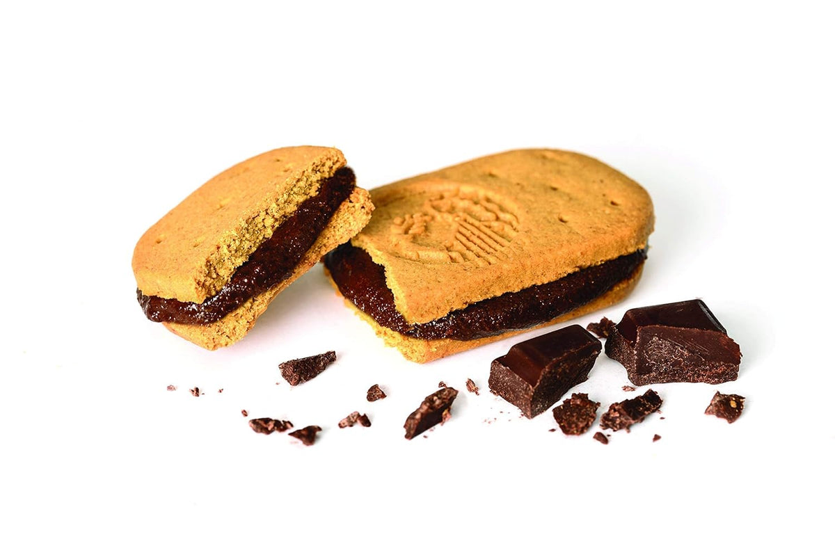 Olyra Creme Breakfast Biscuits - Dark Chocolate - Healthy Snacks for Kids and Adults, Low Sugar, High Fiber, Vegan Organic Cookies - Pack of 4