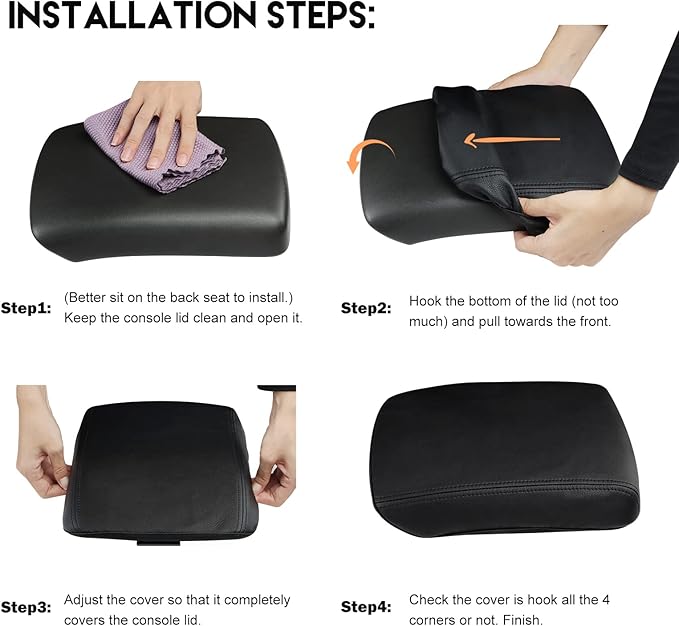 INTGET Center Console Armrest Cover for 2005-2021 Nissan Frontier Accessories / 2005-2015 Nissan Xterra Accessories Leather Middle Arm Rest Lid Protector for Nissan Frontier Pro 4X Accessories
