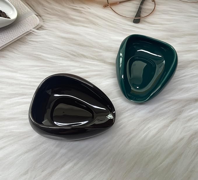 Newly Upgraded Coffee Bean Dosing Cup, Ceramic Dosing Dish for Coffee Beans, Ceramic Single Dose Measuring Tray, Coffee Bar Accessories (Solid Green)