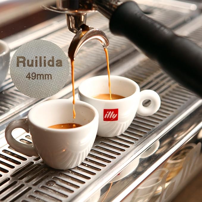 Espresso Puck Screen 49mm, Reusable 1.7mm Thickness 150μm 316 Stainless Steel Professional Barista Coffee Filter Mesh Plate for Espresso Portafilter Filter Basket (49mm)