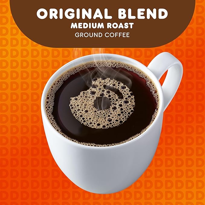 Dunkin' Original Blend Medium Roast Ground Coffee, 12 Ounce (Pack of 2)