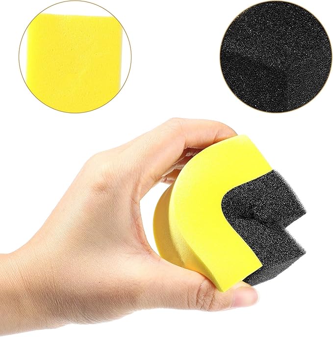 18 Pieces Tire Applicator Dressing Shine Sponge, Tire Dressing Applicator Pads, Color Polishing Sponge, Wax Buffing Pads,Tire Shine Applicator Pads for Car Glass, Painted Steel & Porcelain