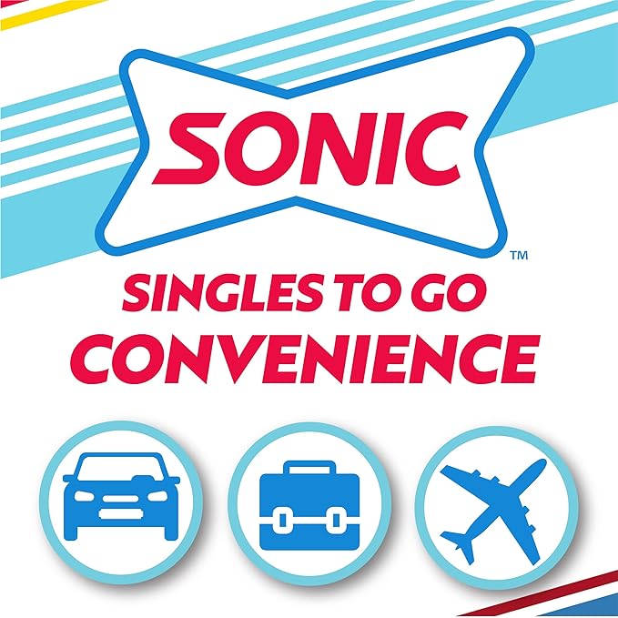 Sonic Singles to Go Powdered Drink Mix, Ocean Water, 6 Sticks per Box, 3 Boxes included (18 Sticks Total) (Pack of 2)