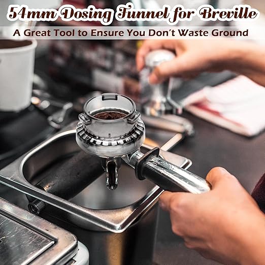 54 mm Dosing Funnel for Breville Barista Portafilters, Pletpet Dosing Funnel with 53.5mm Puck Screen Kit for Breville Espresso Accessories to Reduces The Mess
