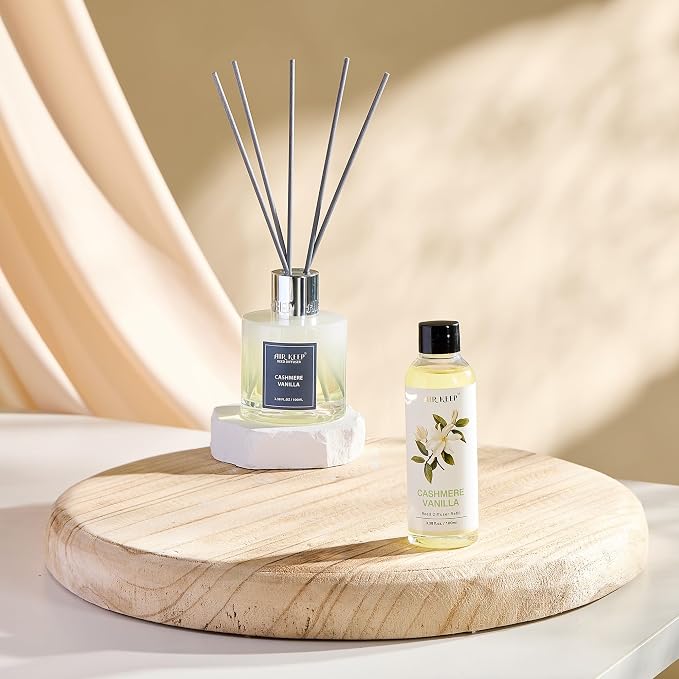 Airkeep Reed Diffuser Oil Refill/Cashmere Vanilla/3.38oz(100ml/1 Pack/Scented Oil Refill for Reed Diffuser Home Fragrance for Bedroom, Bathroom Office Home Decor