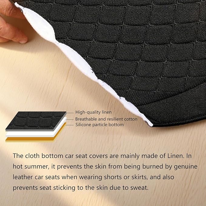 Suninbox Car Seat Cover,Bottom Car Seat Covers Cloth,Front Seat Only,Fabric Wrap Around The Bottom,Breathable Car Seat Protector Fits 95% of Vehicles 1 Piece,Black