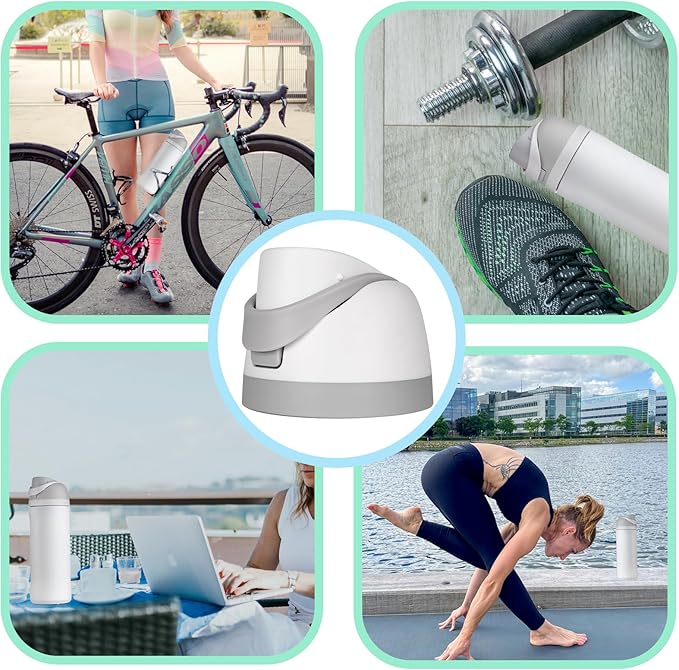 Replacement Lid for Owala Freesip,Compatible with Owala Freesip Water Bottle 16oz 24oz 32oz 40oz,Premium Replacement Accessories for Owala Cap,LeakProof,BPA-Free(Ash White)