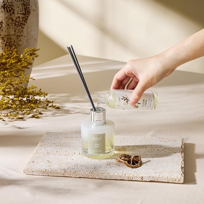 Airkeep Reed Diffuser Oil Refill/Clean Linen/3.38oz(100ml/1 Pack/Scented Oil Refill for Reed Diffuser Home Fragrance for Bedroom, Bathroom Office Home Decor