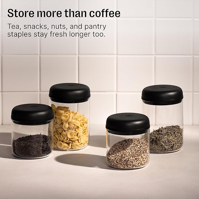 Fellow Atmos Electric Vacuum Canister & Storage Container - Airtight Coffee & Food Storage Containers - Coffee Containers - (Clear Glass, 0.7 Liter)