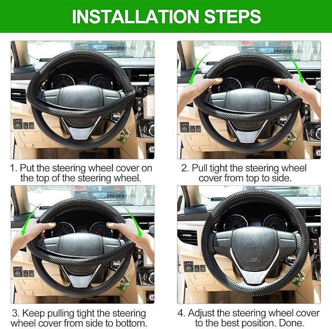 Steering Wheel Cover Black - Massage Grip Silicone Steering Wheel Covers Anti-Slip Universal Car Steering Wheel Cover for Men Women Driving Fatigue Relieving Fits 14-15 Inch