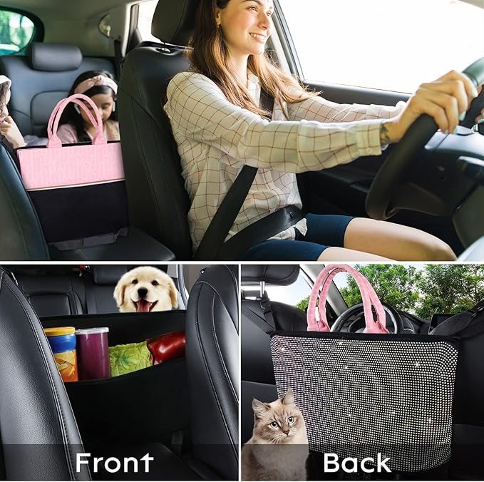 eing Car Organizers and Storage Purse Holder,Seat Back Net Handbag Purse Accessories for Women,Road Trip Essentials for Adults,Mom Gifts,Birthday Gifts Presents for Mom,Multicolor