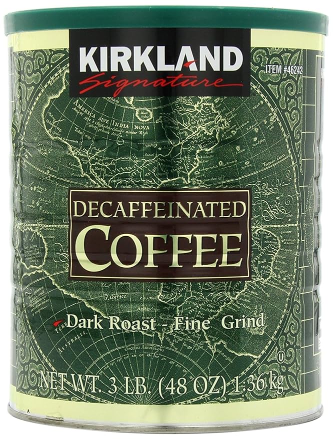 Kirkland Signature Dark Rost Fine Grind Decaf Arabica Coffee, 48 Ounce