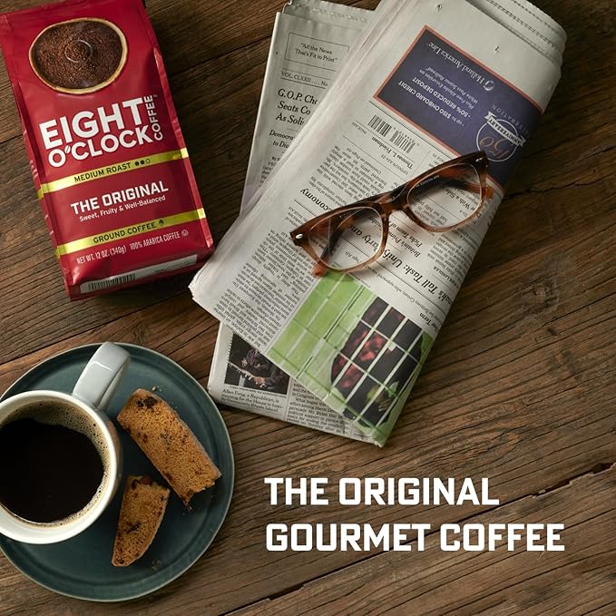 Eight O'Clock Coffee The Original, Medium Roast Ground Coffee 100% Arabica, Sweet, Fruity, Well Balanced, 30 Ounce (Pack of 1)