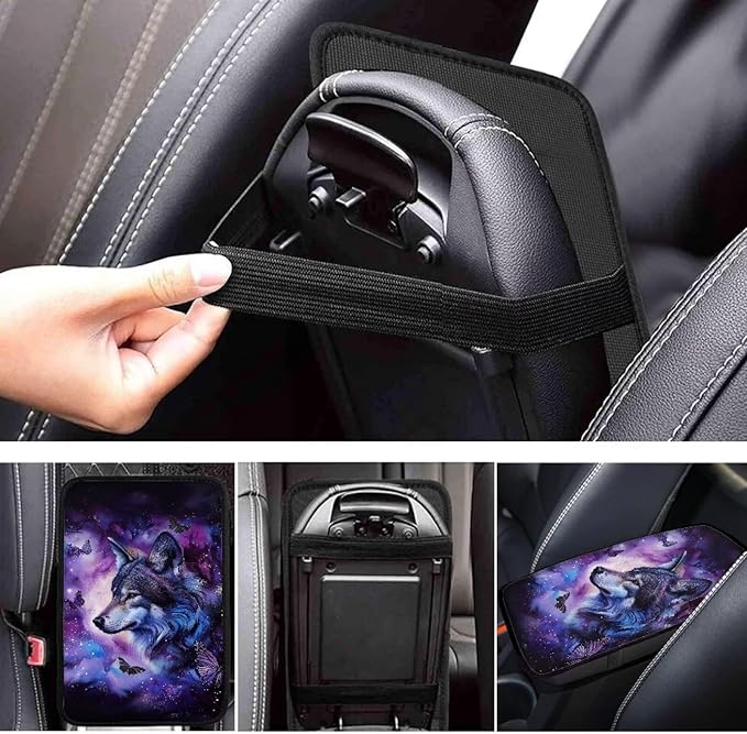 Biyejit Car Center Console Armrest Cushion Cover Pad Car Interior Decor Accessories Universal Fit for Sedan, Truck, SUV