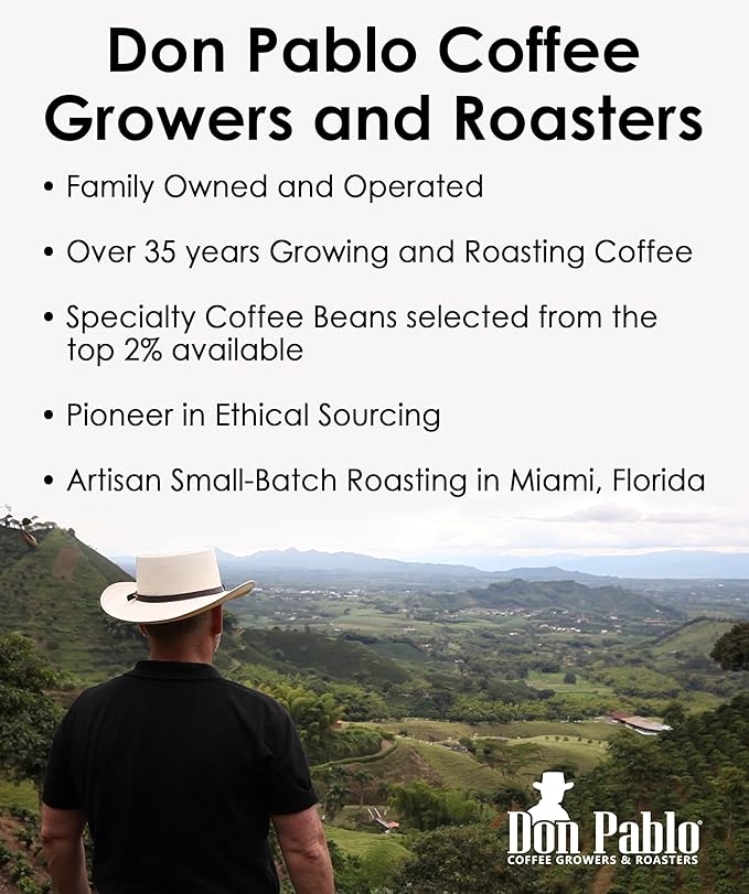 Don Pablo Signature Blend - Limited Edition Dark Roast Gourmet Coffee, 100% Arabica Whole Bean, Non-GMO, Low Acidity, 5 Pound (5 lb) Bag