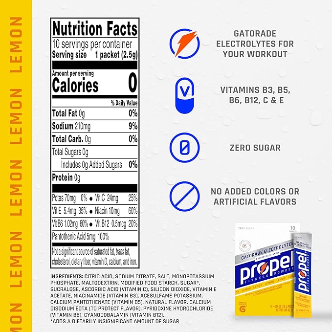 Propel Powder Packets, Lemon (Pack of 120)