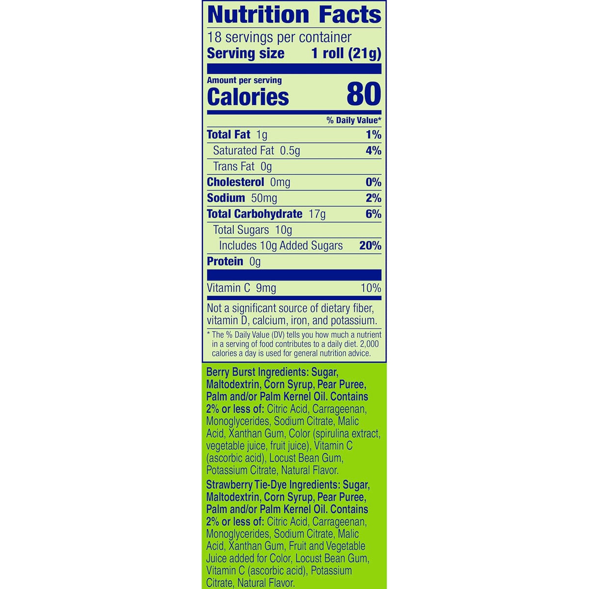 Fruit by the Foot Fruit Flavored Snacks, No Colors from Artificial Sources, Gluten Free, Variety Pack, 18 Ct, 13.5 oz