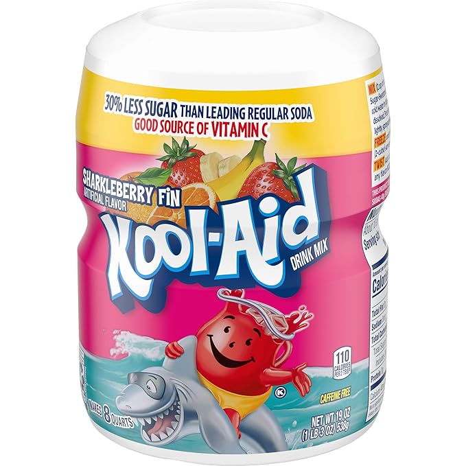 Kool-Aid Caffeine Free Strawberry Orange Punch Sweetened Powdered Drink Mix 12 Count 19 oz Canisters