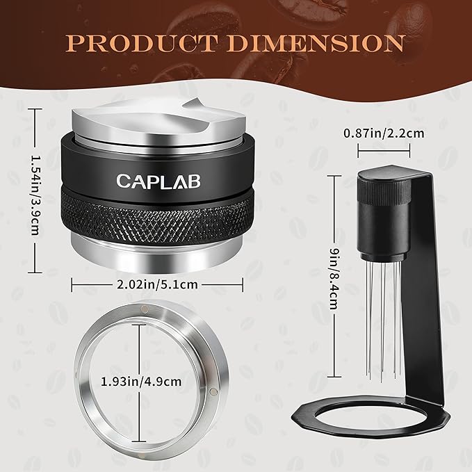 51mm Espresso Accessories Kit, Espresso Coffee Tamper Leveler and Distributor, WDT Tool Espresso and Dosing Funnel Set Fits Delonghi 51mm Espresso Machines and Portafilters