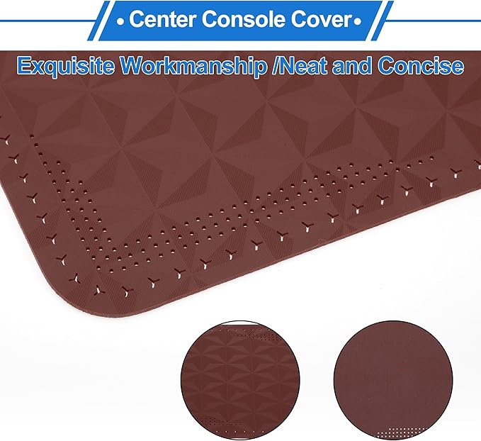 Car Center Console Cushion Pad 12.59"X7.67" Center Console Cover Armrest Seat Box Cover Faux Leather Wine Red