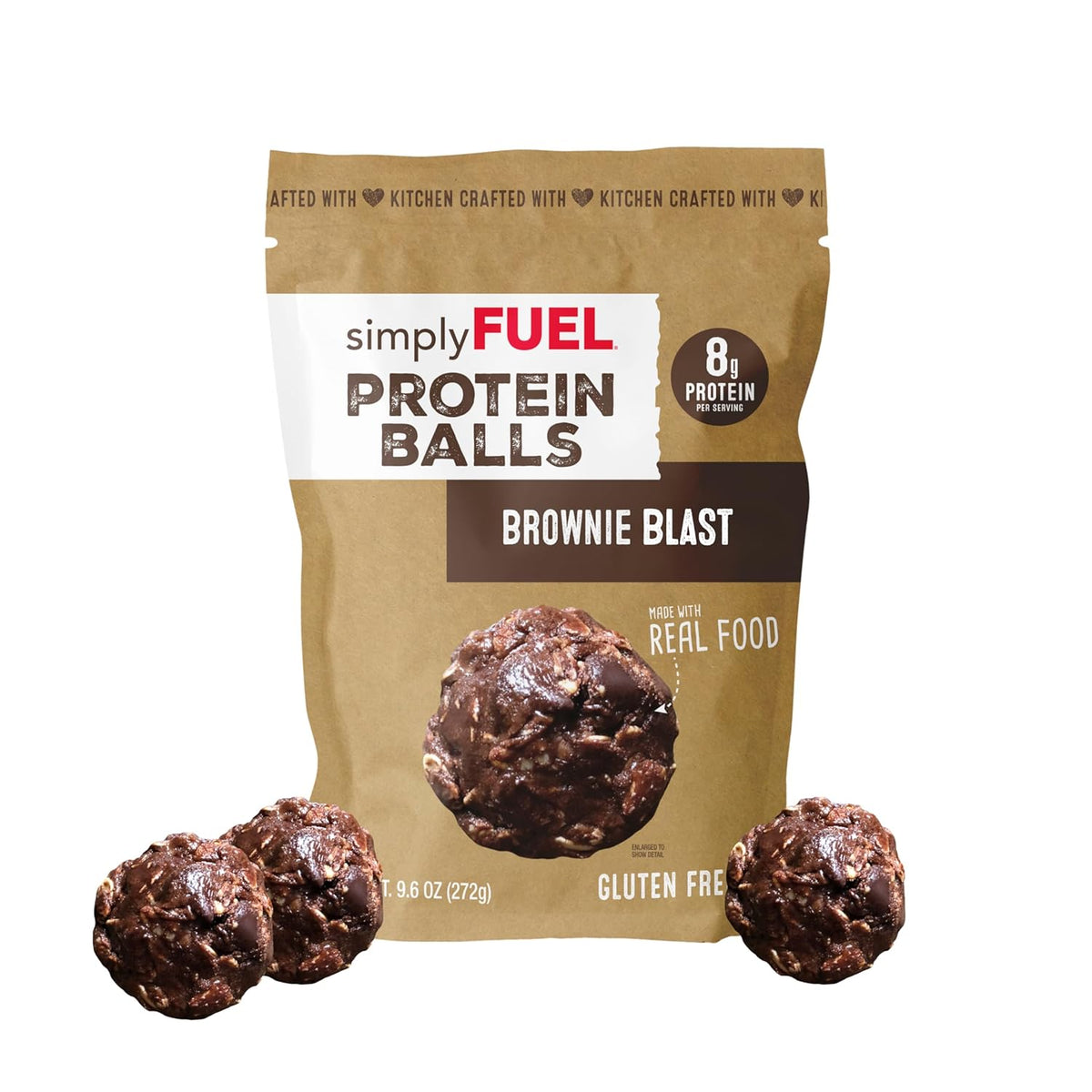 simplyFUEL Whole-Food Protein Balls (Peanut Butter Chocolate Coconut Fusion) - 8 g High-Protein, Gluten-Free, Healthy Snack for Adults & Kids - 9.6 oz