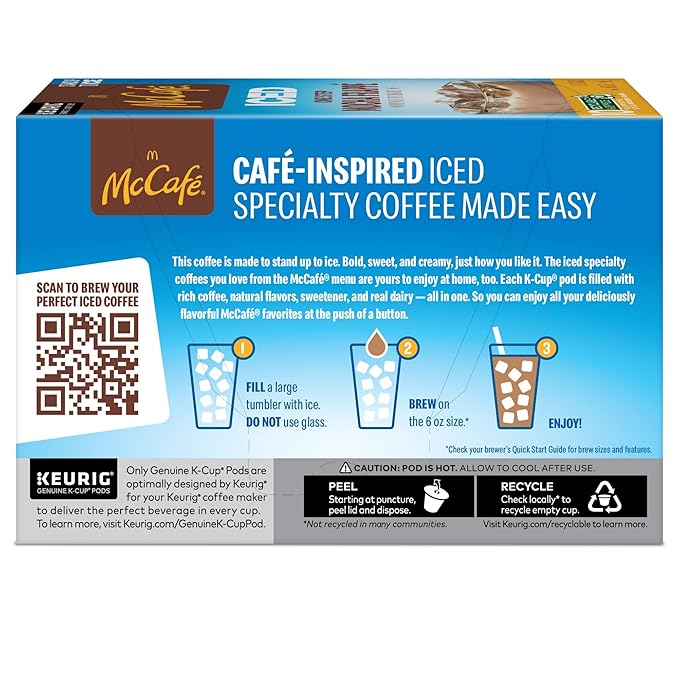 McCafe ICED One Step Mocha Frappe, Keurig Single Serve K-Cup Pods, 60 Count (6 Packs of 10)