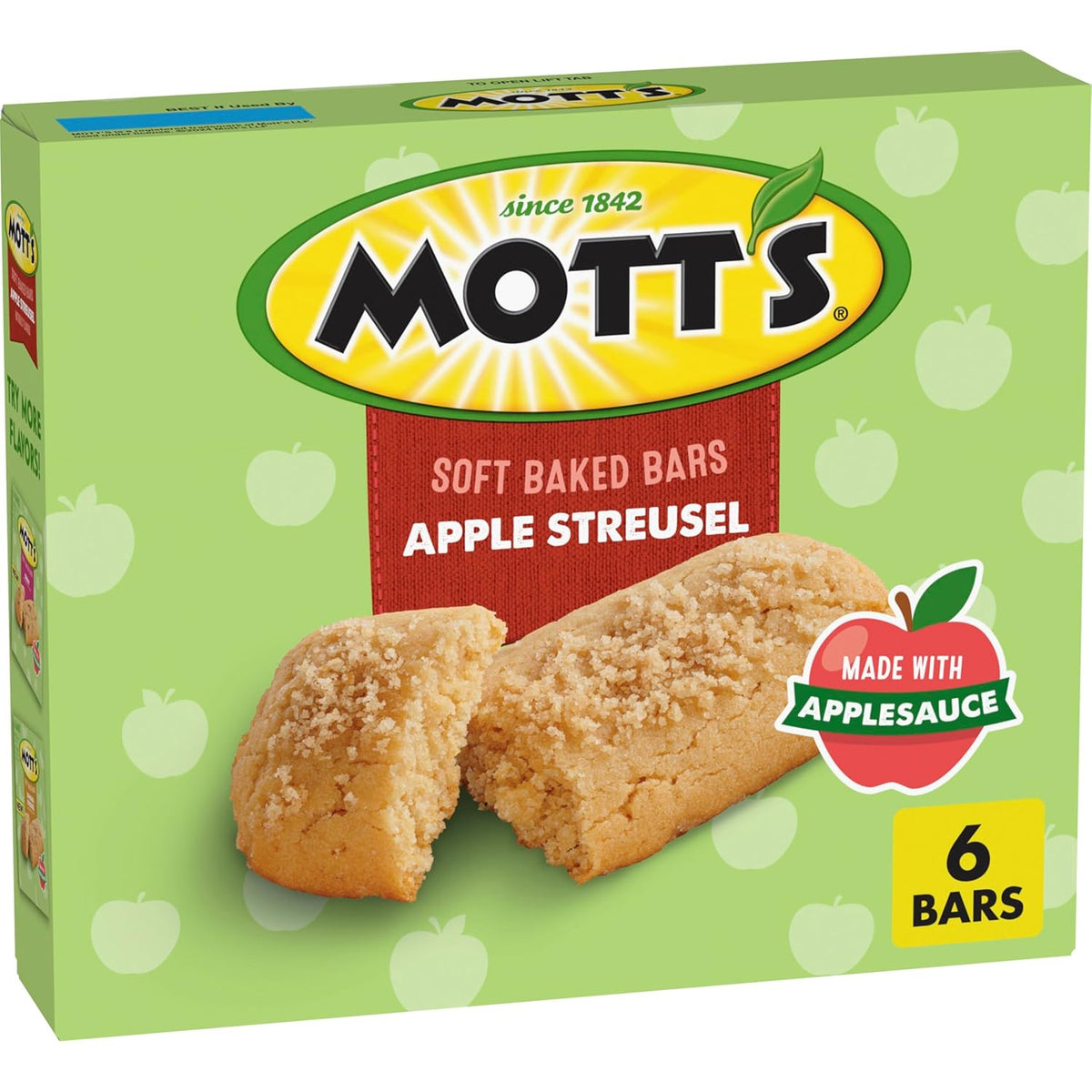 Mott's Soft Baked Bars, Chocolate Chip, Made with Applesauce, 6 Ct, 5.76 oz