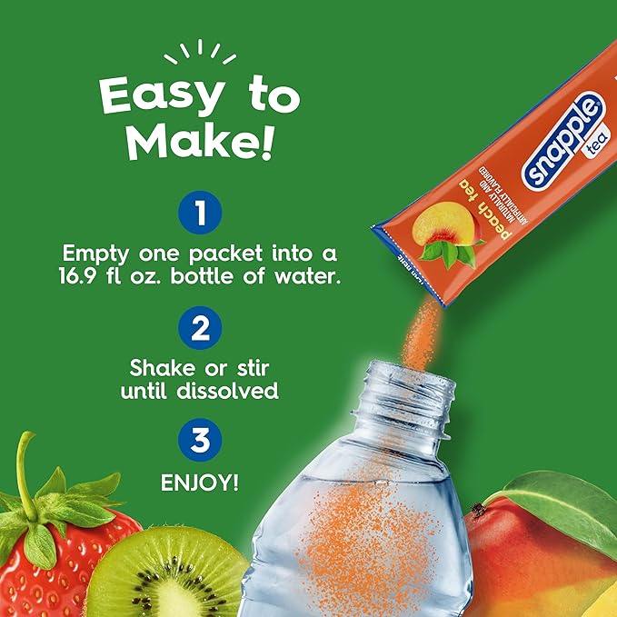 Snapple Tea – Sugar Free & Delicious, Made with Natural Flavors (Peach, 72 Sticks)