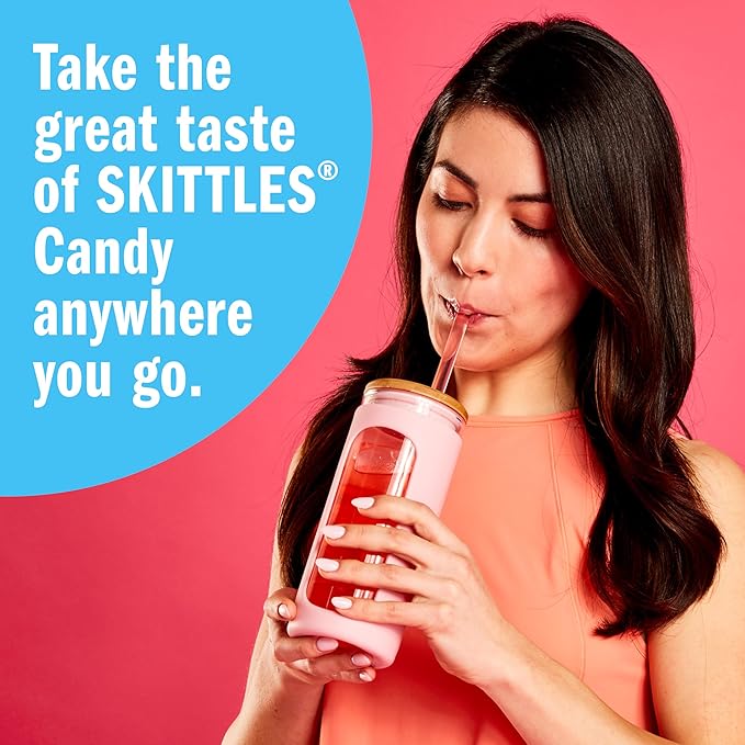 SINGLES TO GO! Skittles Singles To Go Tropical Flavors Variety Pack, Powdered Drink Mix, Strawberry Starfruit, Mango Tangelo, Kiwi Lime, Pineapple Passionfruit, 1 Box (30 Single Servings)
