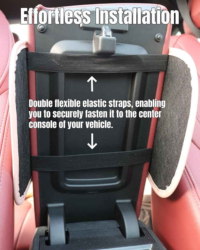 KAELTHAS Comfortable Car Center Console Cushion Armrest Dog Cat Paws Protect Cover Non-Slip with 2 Storage Bags for Cars SUVs CUVs Interior Accessories (Black, Extra Large)