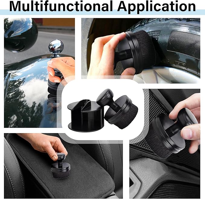 Tire Shine Applicator Brush, Tire Shine Brushes, Tire Dressing Brush Applicator with Seal Cover, Tire Brush for Car Detailing, Tire Gel Applicator, High Density Detail Factory Tire Brush (Red)