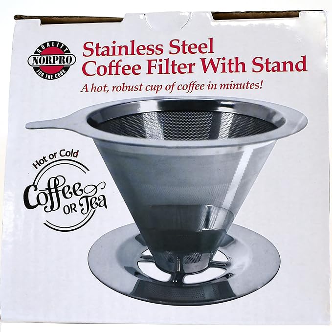 Norpro Stainless Steel Pour Over Coffee Filter 5.5" x 4.75" x 3.25"