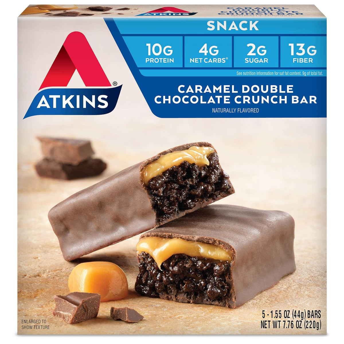 Atkins Lemon Wafer Crisps, Protein Snack, 10g Protein, 4g Net Carbs, 1g Sugar, 5g Fiber, 5 Count