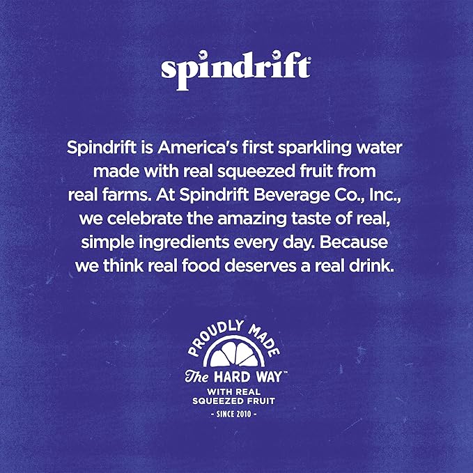 Spindrift Sparkling Water, Half Tea & Half Lemon Flavored, Made with Real Squeezed Fruit, 12 Fl Oz Cans, Pack of 24 (Only 5 Calories per Can)